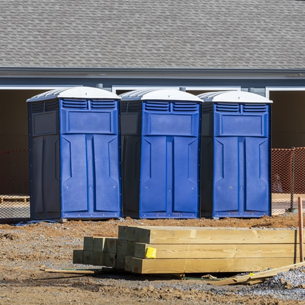 how often are the porta potties cleaned and serviced during a rental period in Shady Shores Texas